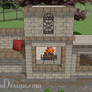 Outdoor Fireplace with Wood Box and Bench - Heritage Collection