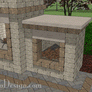 Outdoor Fireplace with Wood Box and Bench - Heritage Collection