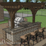 Outdoor Kitchen-Pergola B160123-Bar-Clr - Heritage Collection