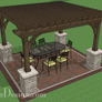 12' x 14' Cedar Pergola - Stone Columns