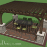 12' x 16' Cedar Pergola - Stone Columns