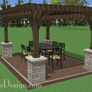 12' x 16' Cedar Pergola - Stone Columns