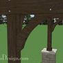 12' x 16' Cedar Pergola - Stone Columns