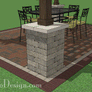 12' x 16' Cedar Pergola - Stone Columns