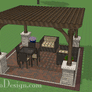 14' x 14' Cedar Pergola - Stone Columns