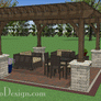 14' x 14' Cedar Pergola - Stone Columns