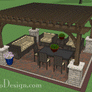 14' x 16' Cedar Pergola - Stone Columns