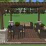14' x 16' Cedar Pergola - Stone Columns