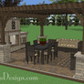 16' x 16' Cedar Pergola - Stone Columns