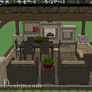 16' x 16' Cedar Pergola - Stone Columns