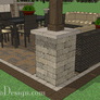 16' x 16' Cedar Pergola - Stone Columns